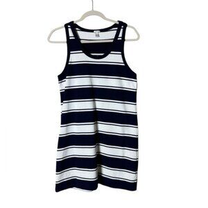 J Crew Womens Striped Sundress Small Mini Nautical Beachy Tenniscore Blue White